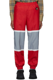 Burberry - Red & Silver Bi-Color Track Pants