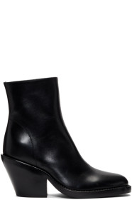 Ann Demeulemeester - 黑色 Slashed 高跟踝靴