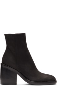 Ann Demeulemeester - SSENSE 独家发售黑色牛巴革踝靴