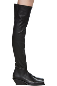 Ann Demeulemeester - 黑色方头高筒靴