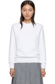 Thom Browne - White Classic Loopback Crewneck Sweatshirt