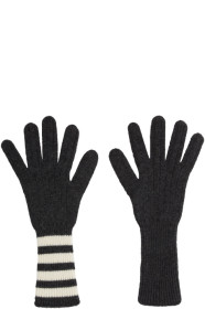 Thom Browne - Grey Four Bar Stripe Gloves