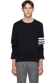 Thom Browne - Navy Merino Wool 4-Bar Stripe Sweater