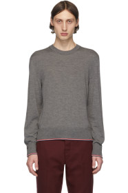 Thom Browne - Pull en cachemire à col ras du cou gris Classic