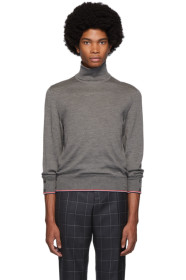 Thom Browne - Col roulé en cachemire gris Classic