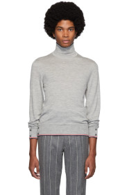 Thom Browne - Col roulé en cachemire gris Classic