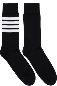 Thom Browne - Black 4-Bar Mid-Calf Socks
