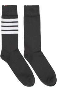 Thom Browne - Grey Mid-Calf 4-Bar Socks