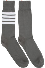 Thom Browne - Grey Mid-Calf 4-Bar Socks