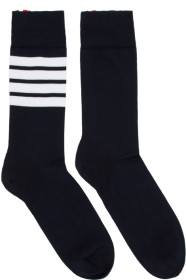 Thom Browne - Navy 4-Bar Mid-Calf Socks