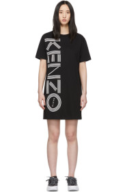 Kenzo - 黑色徽标 T 恤连衣裙