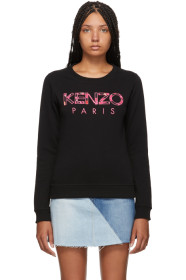 Kenzo - Black 'Kenzo Paris' Peonie Slim Sweatshirt