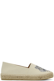 Kenzo - Espadrilles en toile blanc cassé Tiger