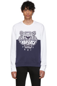 Kenzo - Navy & White Limited Edition Colorblock Tiger Sweatshirt