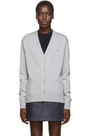 Maison Kitsuné - Grey Tricolor Fox Cardigan