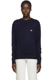 Maison Kitsuné - 海军蓝 Tricolor Fox 圆领毛衣