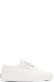 Maison Kitsuné - Baskets lacées blanches