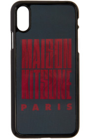 Maison Kitsuné - Étui pour iPhone X noir Holo Wavy MK
