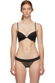 La Perla - Black Floral Dream Padded Push Underwire Bra