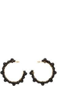 Simone Rocha - 黑色 Large Daisy 水钻耳环