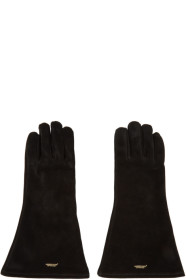 Undercover - Gants en suède noirs