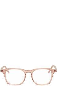 Saint Laurent - Pink Transparent Square Crystal Glasses