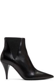 Saint Laurent - Bottes chelsea à talons hauts noires Kiki