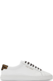 Saint Laurent - White Leopard Print Andy Sneakers