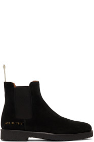Common Projects - Bottes chelsea en suède noires