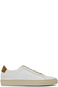 Common Projects - Baskets blanches et brun clair Retro Low Special Edition