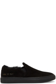 Common Projects - Baskets à enfiler en peau retournée noires