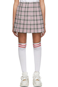 MSGM - SSENSE Exclusive Pink Check Pleated Miniskirt
