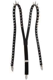 Gucci - Bretelles en cuir à clous coniques noires