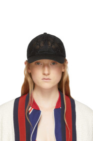 Gucci - Casquette de base-ball noire GG Embroidered