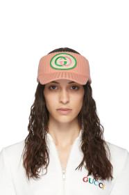Gucci - Visière en laine rose Interlocking G