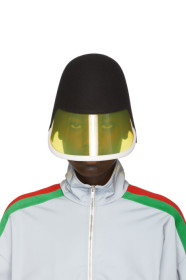 Gucci - Casquette en feutre noire et jaune Visor