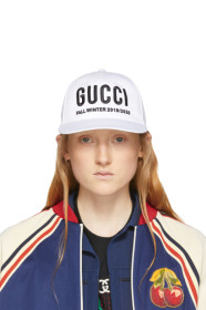 Gucci - Casquette de base-ball blanche Logo Embroidery
