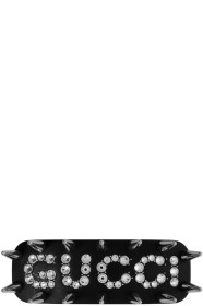Gucci - Pince à cheveux noire Large Crystal Stud Strass