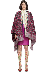 Gucci - Pink & Black Jacquard Stripe GG Poncho