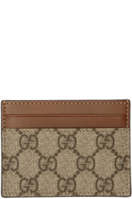 Gucci - Beige & Brown GG Supreme Card Holder