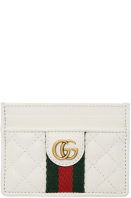 Gucci - White GG Web Card Holder