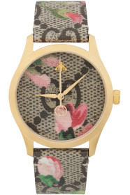 Gucci - ゴールド & マルチカラー フローラル GG G-タイムレス ウォッチ