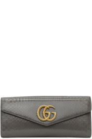 Gucci - Grey Snakeskin GG Broadway Clutch