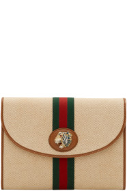 Gucci - Beige Rajah Canvas Pouch