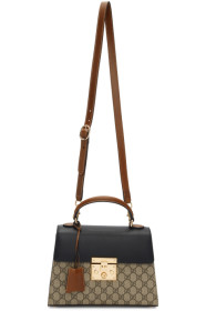 Gucci - Sac brun Small GG Supreme Padlock