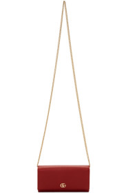 Gucci - Red Small Marmont Chain Wallet Bag