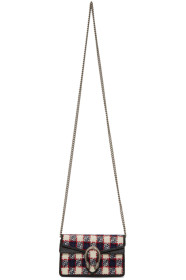 Gucci - Navy Supermini Tweed Dionysus Chain Bag