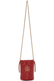 Gucci - Sac seau rouge Mini GG Marmont