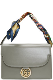 Gucci - Grey Medium GG Ring Scarf Shoulder Bag