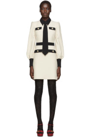 Gucci - Off-White Silk Tie Dress